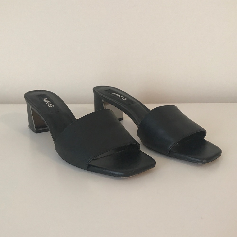 Mango Black Heeled Sandals